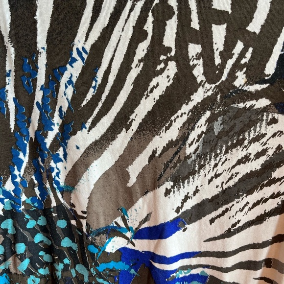 OLSEN Europe Organic Cotton Abstract Y2K Shirt Top size 4 - Picture 3 of 7